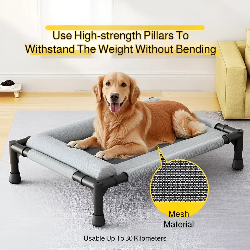 Large Moisture-Proof Elevated Pet Bed – Removable Washable Breathable Mesh Camping & Indoor Dog Cat Bed