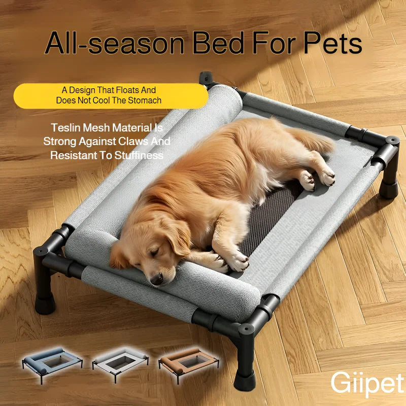 Large Moisture-Proof Elevated Pet Bed – Removable Washable Breathable Mesh Camping & Indoor Dog Cat Bed